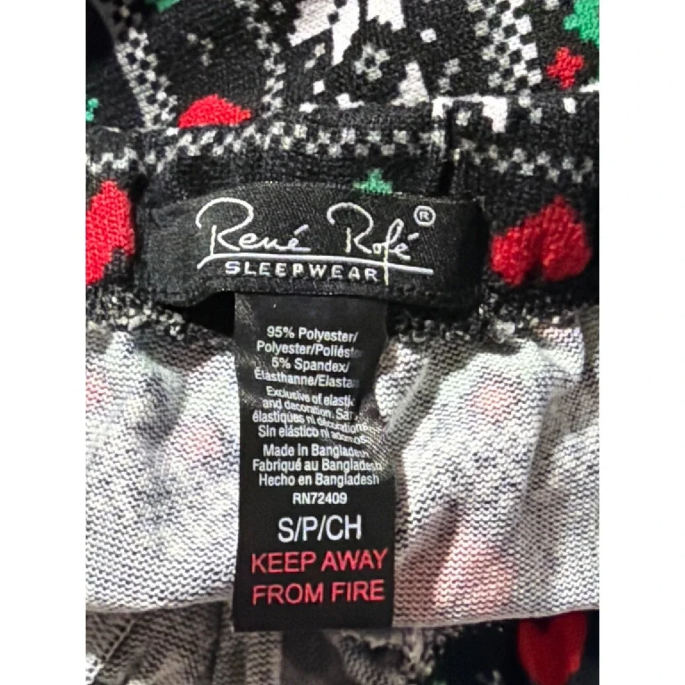 New Holiday Fair Isle Pajama Pants Red Green White Snowflake Heart Lounge‎ Pants